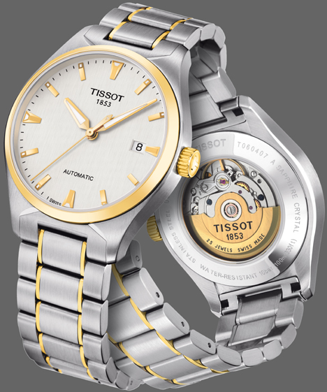  Tissot T-Tempo Bicolor met zilverkleurige wijzerplaat