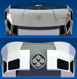 het ontwerp van de voor- en achterkant van de Azimuth TBT