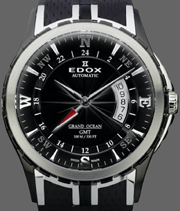 Edox Grand Ocean GMT Automatic in zwart - klik aan voor een grotere foto