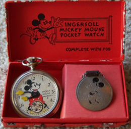 een vintage Mickey Mouse zakhorloge van Ingersoll