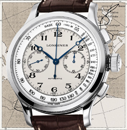 klik aan voor een grote afbeelding van de Longines Lindbergh?s Atlantic Voyage Watch