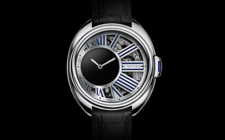 Clé de Cartier Mysterious Hour horloge witgoud
