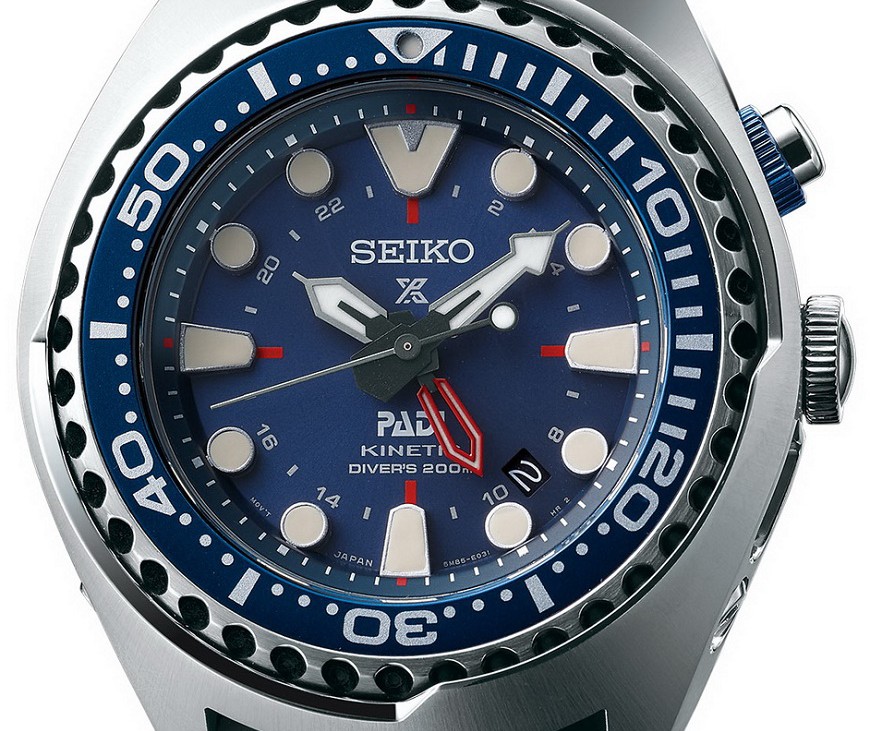 Seiko duikhorloges_ SEIKO Kinetic GMT DIVER's PADI Ref. SUN065