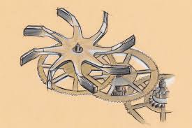 Louis Moinet Ultravox schets van een uurwerkonderdeel