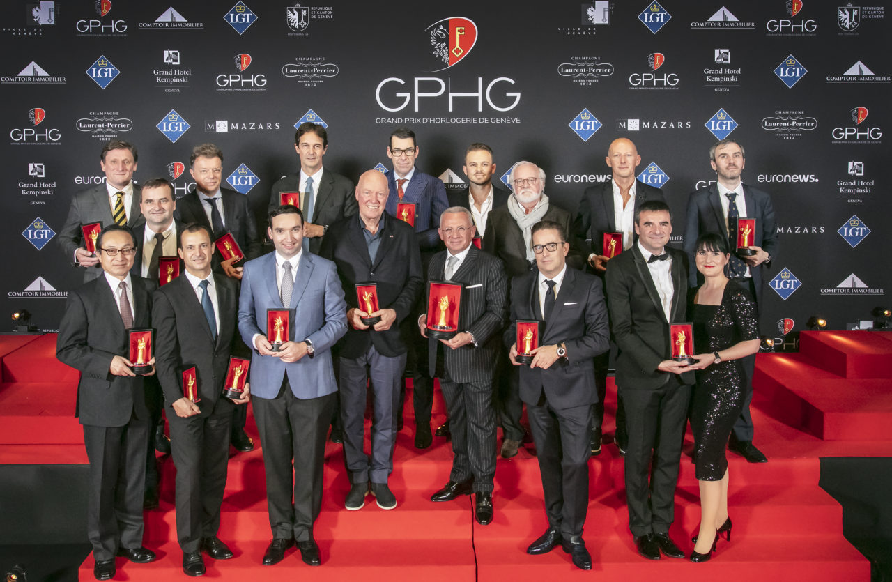 Jean-Claude Biver met om hem heen alle andere GPHG 2018 winnaars