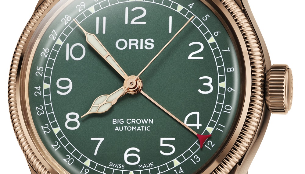 De bronzen Oris Big Crown Pointer Date 80th Anniversary Edition