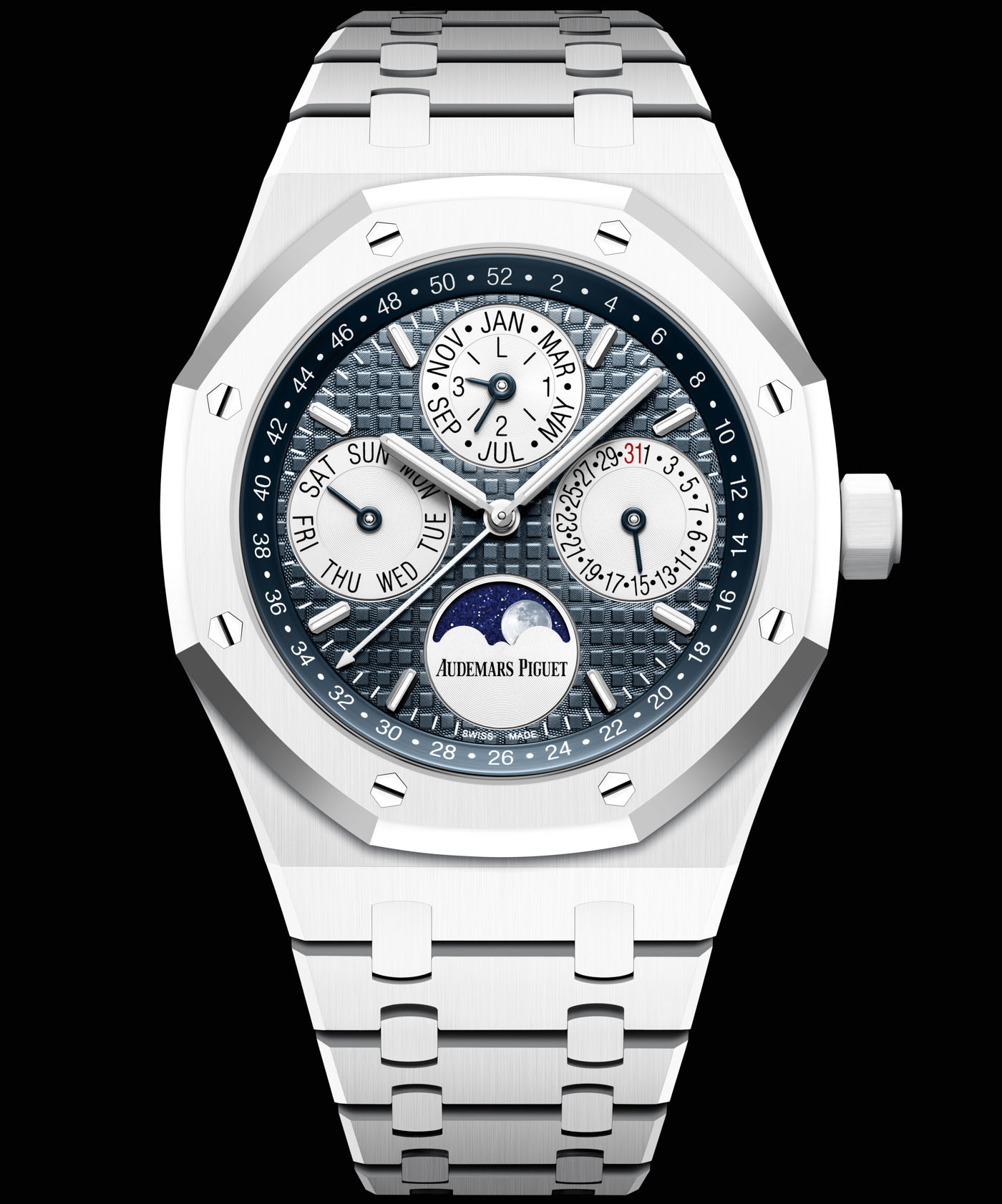 Royal Oak Perpetual Calendar White Ceramic Horloge info